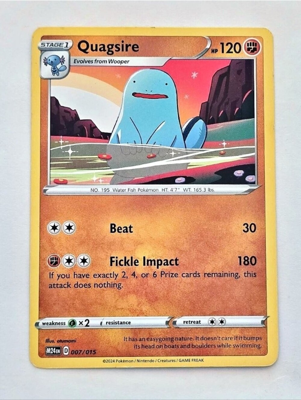 Quagsire Pokémon McDonald's Promos 2024 007/015 Promo TCG Card English Near Mint